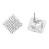 Timeless Classic Simulated Pearl Pave Cluster Hypoallergenic Stud Earrings, 0.35"