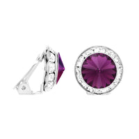 Timeless Classic Statement Clip On Earrings Made With Swarovski Crystals, 15mm