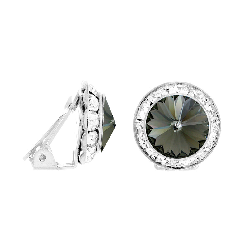 Timeless Classic Statement Clip On Earrings Made With Swarovski Crystals, 15mm