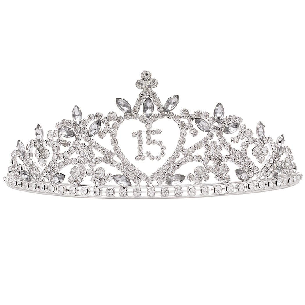 Rhinestone & Silver Tone Princess Tiara Headband Princess Helene Rhinestone Tiara – CrownMasters main image 2