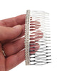 Silver Tone Double Row Crystal Rhinestone Embellished Hair Comb, 4.25"