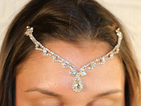 Teardrop Crystal Rhinestone Tikka Hair Comb Head Chain