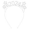 Sparkly Crystal Rhinestones 2024 New Year's Headband Tiara Headband Decoration