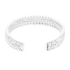 Women's Stunning Simulated Pearl and Crystal Rhinestone Flex Wire Cuff Bracelet, 2.25"