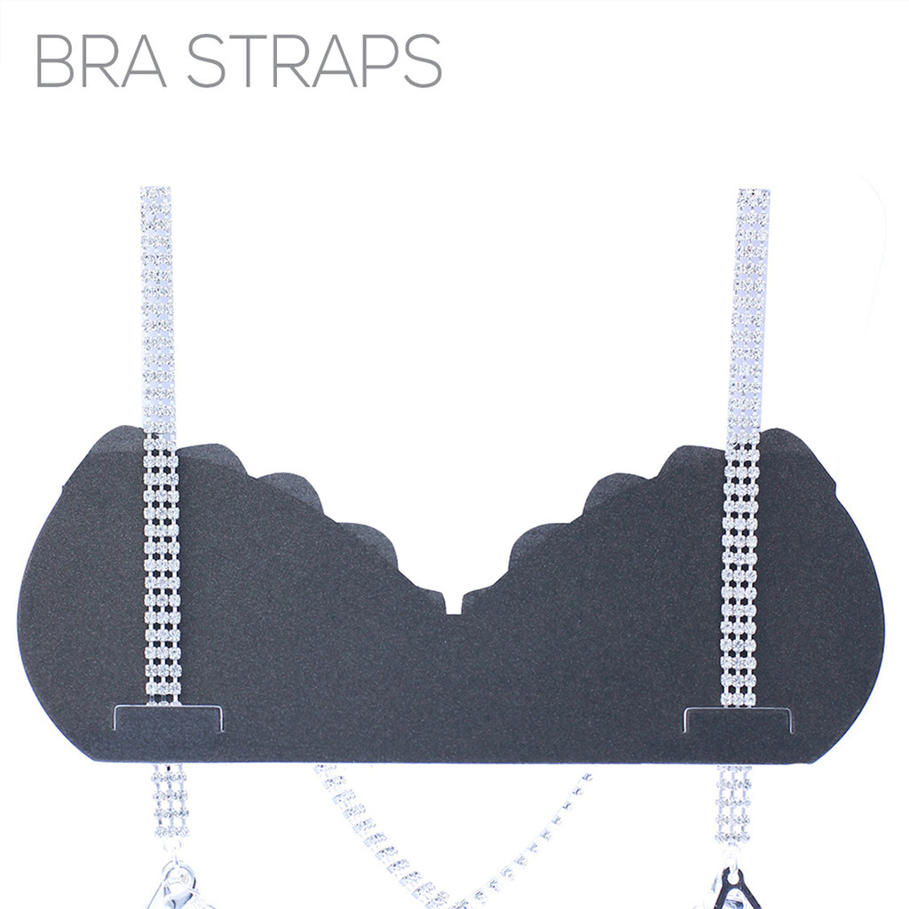 Stunning Silver Tone Detachable Crystal Rhinestone Bra Dress Straps (T ...