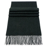 Soft Acrylic Winter Scarf, 66 x 12 Inches with 3 Inch Fringe, Cozy Cold Weather Accessory (Plain, Charcoal)