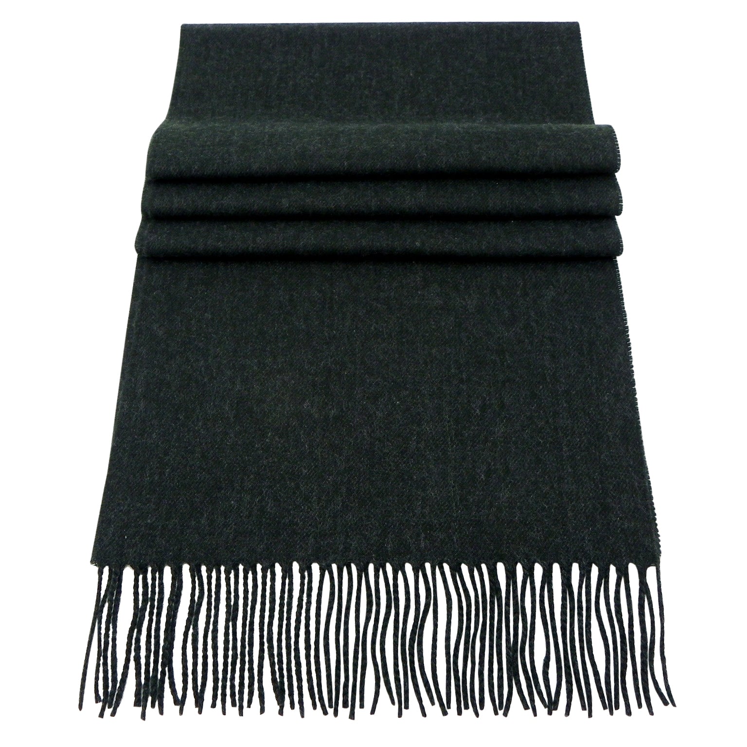 Soft Acrylic Winter Scarf, 66 x 12 Inches with 3 Inch Fringe, Cozy Cold Weather Accessory (Plain, Charcoal)