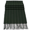 Soft Acrylic Winter Scarf, 66 x 12 Inches with 3 Inch Fringe, Cozy Cold Weather Accessory (Pinstripe, Army Green, White Pin)