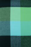 Soft Acrylic Winter Scarf, 66 x 12 Inches with 3 Inch Fringe, Cozy Cold Weather Accessory (Check Turquoise, Navy, Green)