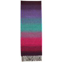 Soft Acrylic Winter Scarf, 66 x 12 Inches with 3 Inch Fringe, Cozy Cold Weather Accessory (Chevron, Navy, Purple, Mauve)