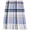 Soft Acrylic Winter Scarf, 66 x 12 Inches with 3 Inch Fringe, Cozy Cold Weather Accessory (Plaid, Periwinkle Blue, Grey, Navy)