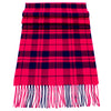 Soft Acrylic Winter Scarf, 66 x 12 Inches with 3 Inch Fringe, Cozy Cold Weather Accessory (Buffalo Check, Red, Blue)