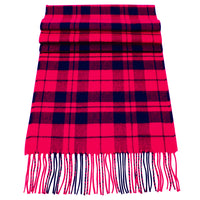 Soft Acrylic Winter Scarf, 66 x 12 Inches with 3 Inch Fringe, Cozy Cold Weather Accessory (Buffalo Check, Red, Blue)