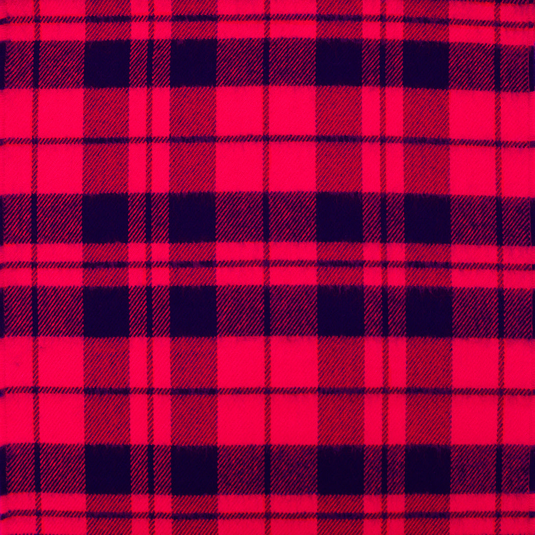 Soft Acrylic Winter Scarf, 66 x 12 Inches with 3 Inch Fringe, Cozy Cold Weather Accessory (Buffalo Check, Red, Blue)