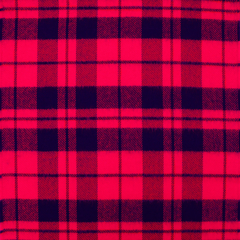 Soft Acrylic Winter Scarf, 66 x 12 Inches with 3 Inch Fringe, Cozy Cold Weather Accessory (Buffalo Check, Red, Blue)