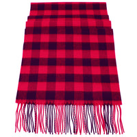 Soft Acrylic Winter Scarf, 66 x 12 Inches with 3 Inch Fringe, Cozy Cold Weather Accessory (Buffalo Check Red Black)