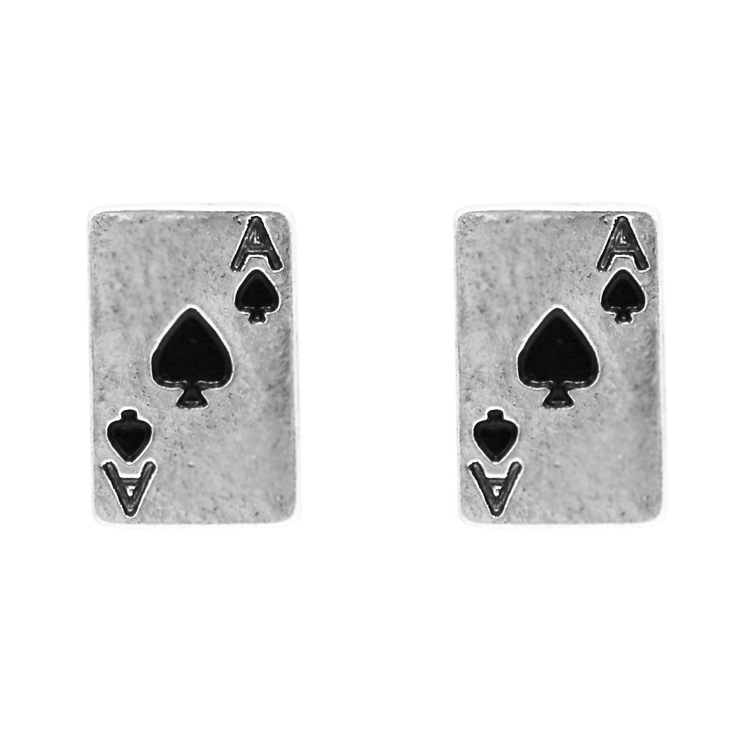 Casino Cards Silver Studs and Cufflinks Set Casino Cards Silver Studs and Cufflinks Set