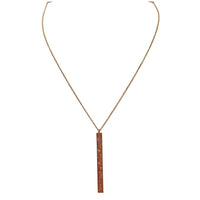 Women's Mother of Pearl Bar Pendant Extra Long Necklace 32"