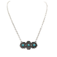 Cowgirl Chic Western Semi Precious Howlite Stone Bar Jewelry (Turquoise Color Decorative Style)