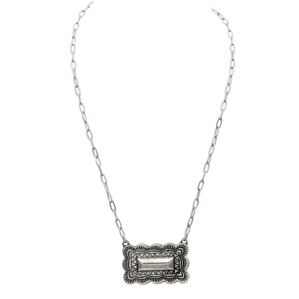 Cowgirl Chic Western Semi Precious Howlite Stone Bar Jewelry (Metal Geo Bar)