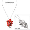 Women's Colorful Glass Crystal Teardrop Flower Statement Brooch Pin Pendant (Red)