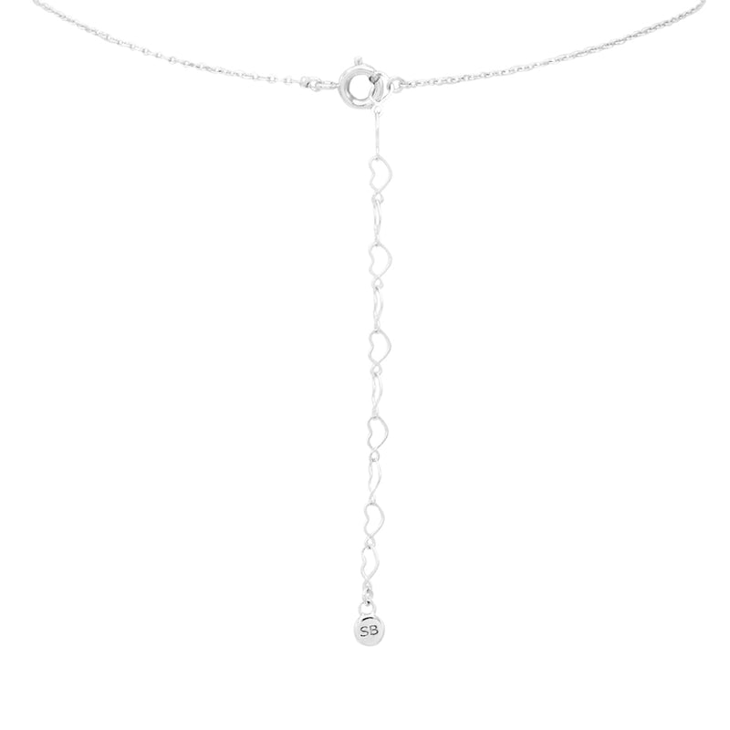 Mesmerizing Celestial Crescent Moon With Premium Cubic Zirconia Crystals Pendant Necklace, 16"+2" Extender (14K White Gold Dipped)