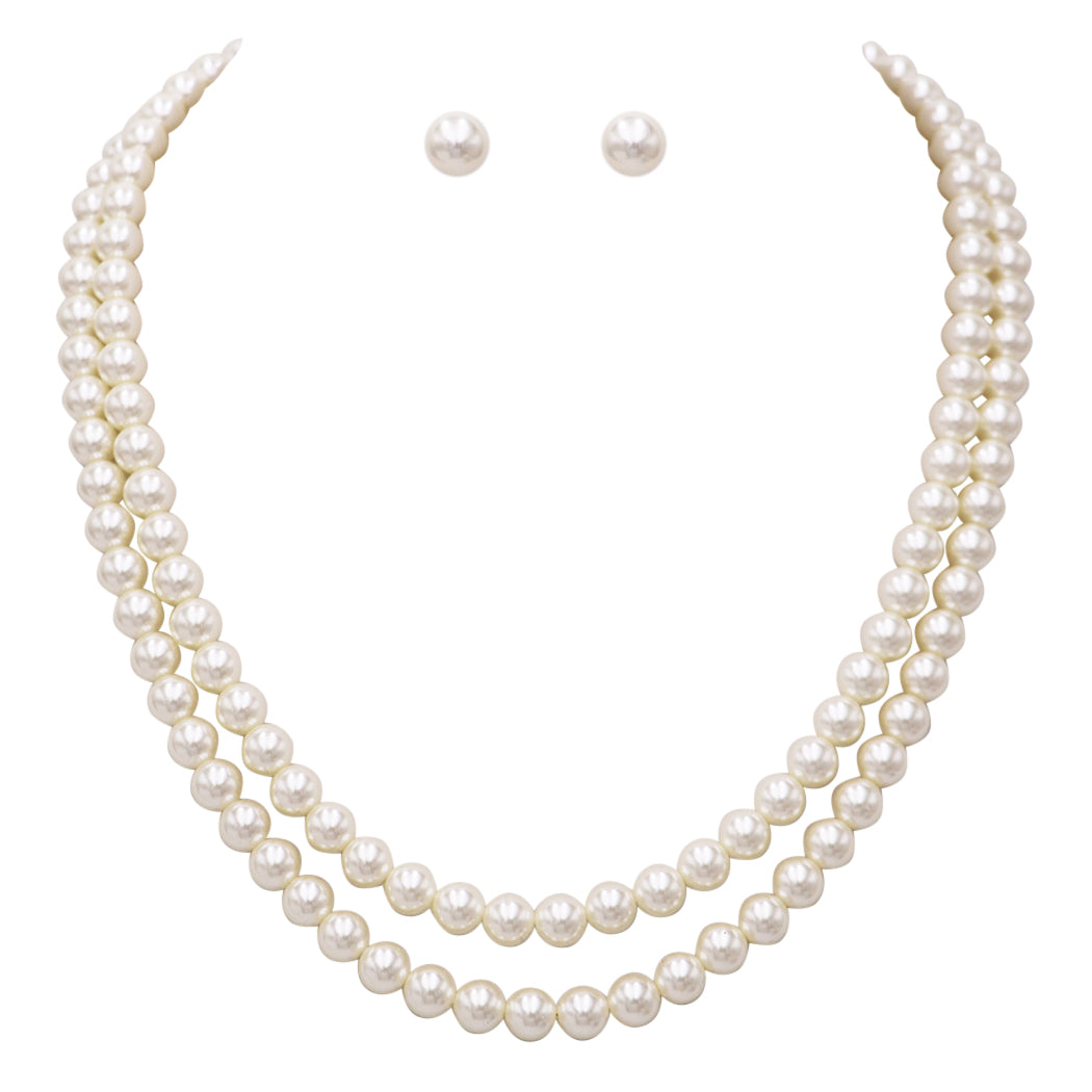 AYYUFE Women Pearl Necklace with Double-Layer Adjustable Designed Elegant  Charming Pearl Beads Necklace for Wedding Party Banquet - Walmart.com