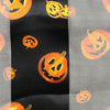 Women's Spooktacular Halloween Fun Print Lightweight Fashion Scarf (Smiling Jack-O-Lanterns BLACK)