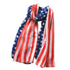 Red White And Blue 4th Of July American Flag Stars Stripes USA Fashion Scarf, 70"