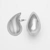 Women's Chic Dipped Chunky Drops Hypoallergenic Post Back Earrings (Large Silver Dipped, 1.75")