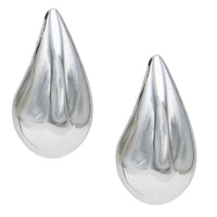 Women's Chic Dipped Chunky Drops Hypoallergenic Post Back Earrings (Large Silver Dipped, 1.75")