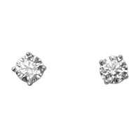 Stunning Sterling Silver With Premium Cubic Zirconia Crystals Hypoallergenic Post Back Stud Earrings (5, Round Cut)