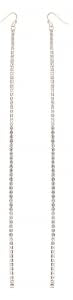 Stunning Extra Long Crystal Rhinestone Strand Shoulder Duster Earrings, 7.75" (Gold Tone)