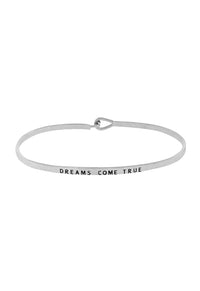 Thin Silver Color Metal Bangle Bracelet Dreams Come True