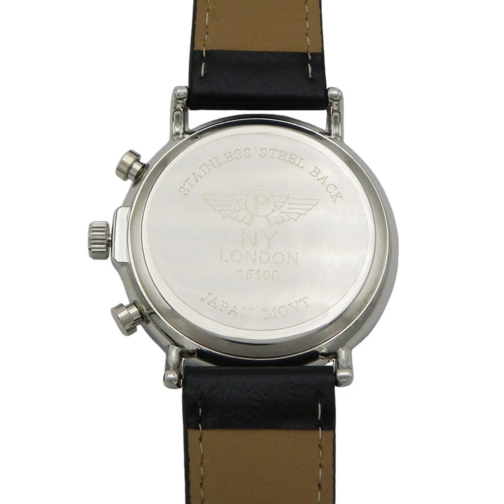 Rosemarie Collections Men's or Women's Simulated Leather Unisex Round Face Watch (Black)