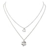 Set of 2 Polished Metal With Crystal Rhinestone Autism Awareness Puzzle Piece Charm Necklaces, (Silver Tone)16"-19" & 18"-21" with the 3" Extender