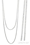 Extra Long Classic Crystal Rhinestone Statement Necklace Size 60 inches