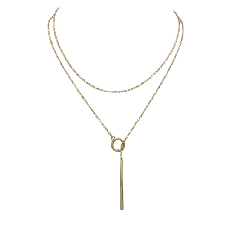 Thin Faux Suede Choker Two Necklace Set (Brown) – Rosemarie