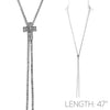 Stunning Lariat Slider Cross Crystal Necklace, 47"