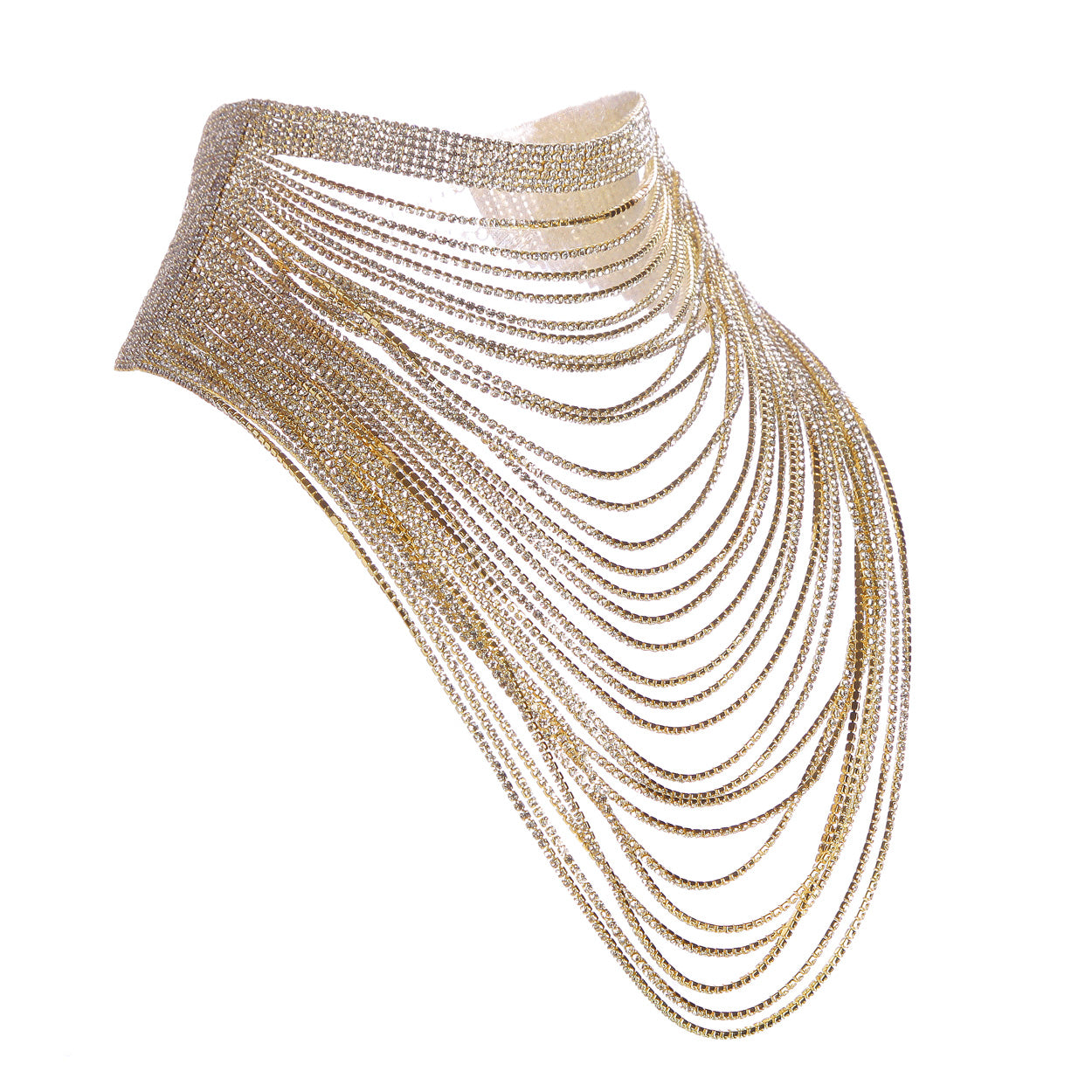 Gold bib collar necklace deals