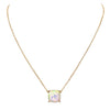 Cushion Cut Glitter Pendant Necklace