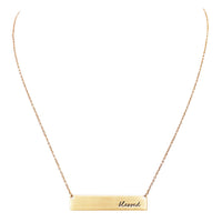 Inspirational Bar Pendant Necklace "Blessed"