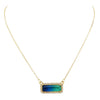 Rhinestone Accent Blue Ombre Small Pendant Necklace
