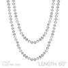 Faceted Glass Crystal Beaded Long Strand Necklace and Stretch Bracelet Set (Silver)
