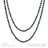 Faceted Glass Crystal Beaded Long Strand Necklace and Stretch Bracelet Set (Hematite)