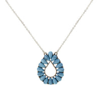 Western Style Natural Semi Precious Howlite Stone Teardrop Pendant Necklace, 17"-20" with 3" Extender