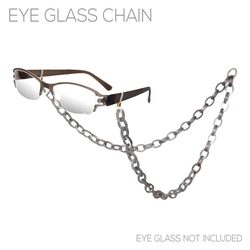 Lucite Fashion Link Chain Reader Eyeglass Strap, 28" (Greys)