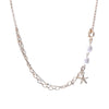 Stunning Gold Tone Layered Link Chain With Freshwater Pearls And Starfish Charm Dainty Toggle Clasp Choker Necklace, 18"