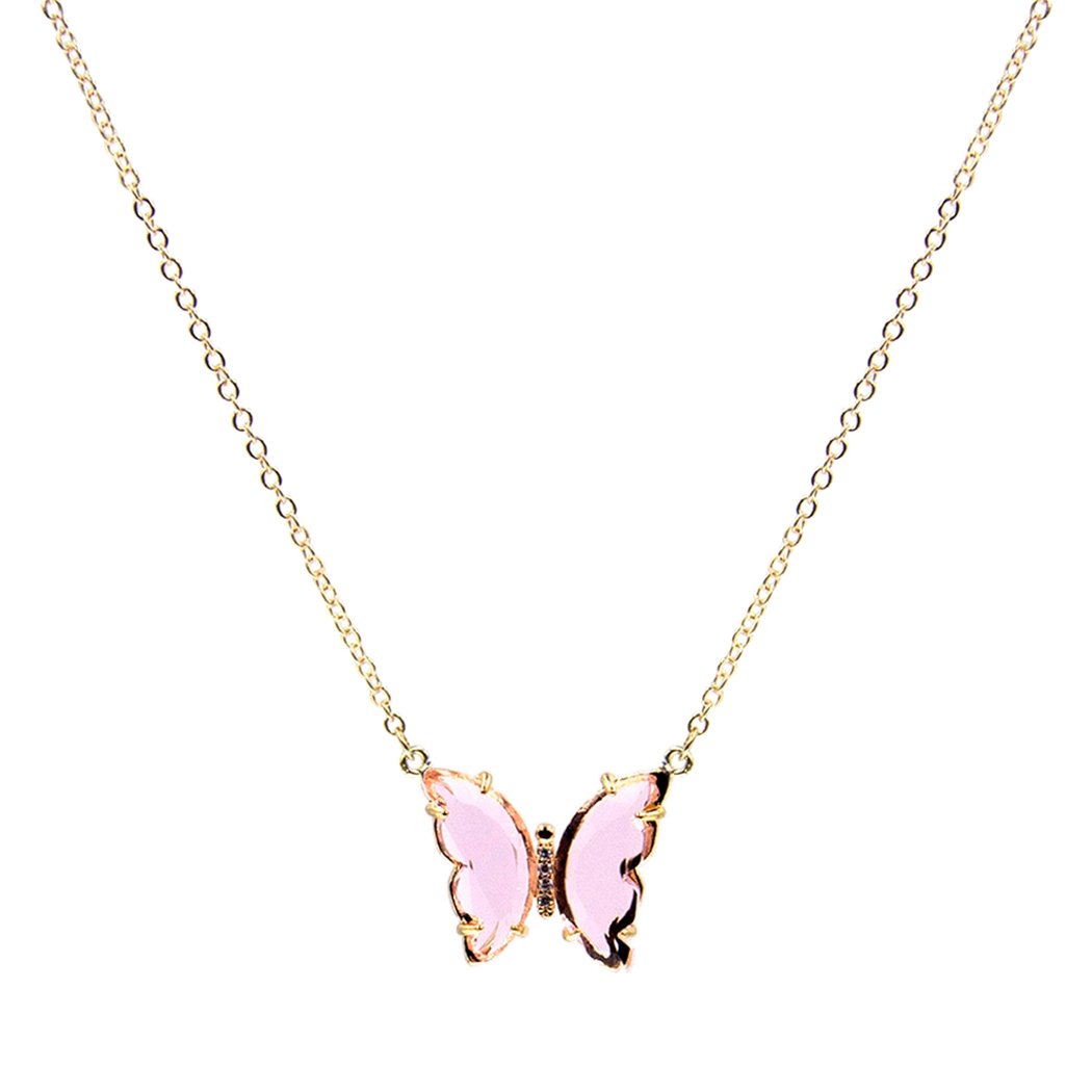 Keila Crystal Butterfly Necklace – Suki Bijoux