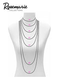 Women's New Fashion Statement Blue Resin and Crystal Link Bib Necklace and Earring Jewelry Set (Blues Silver Tone)